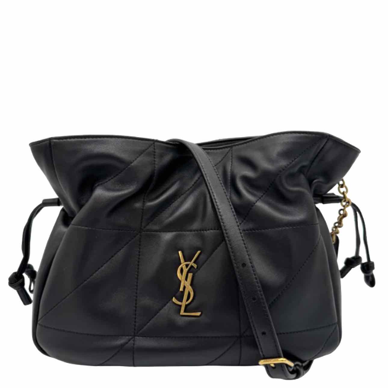 SAINT LAURENT Lambskin Jamie Medium Shoulder Pouch Black