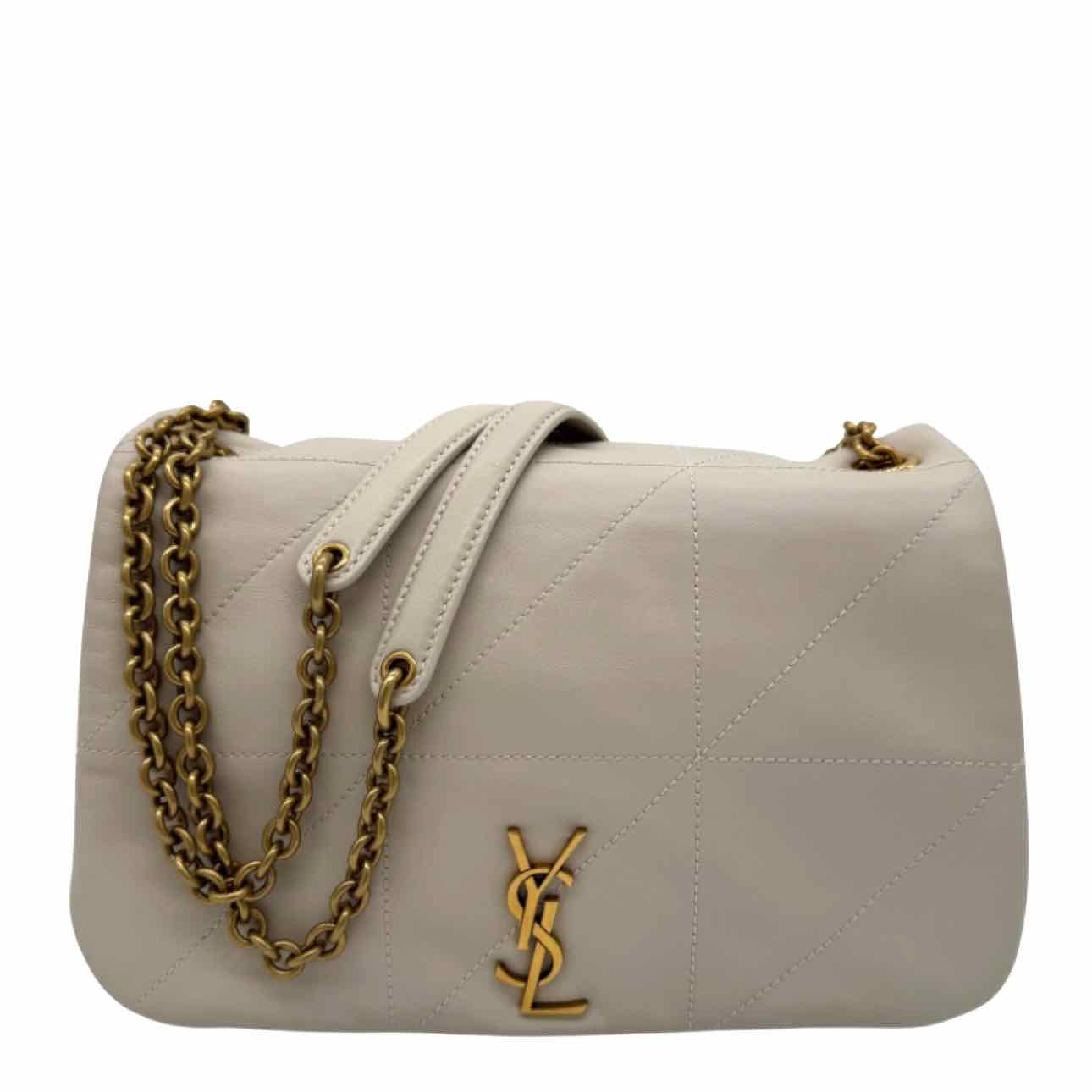 SAINT LAURENT Lambskin Matelasse Small Jamie 4.3 Shoulder Bag Cream
