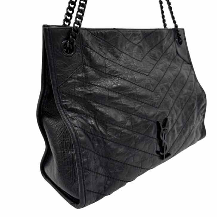 SAINT LAURENT Vintage Calfskin Niki Shopping Bag Black (Pre-Owned)