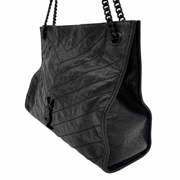 SAINT LAURENT Vintage Calfskin Niki Shopping Bag Black (Pre-Owned)