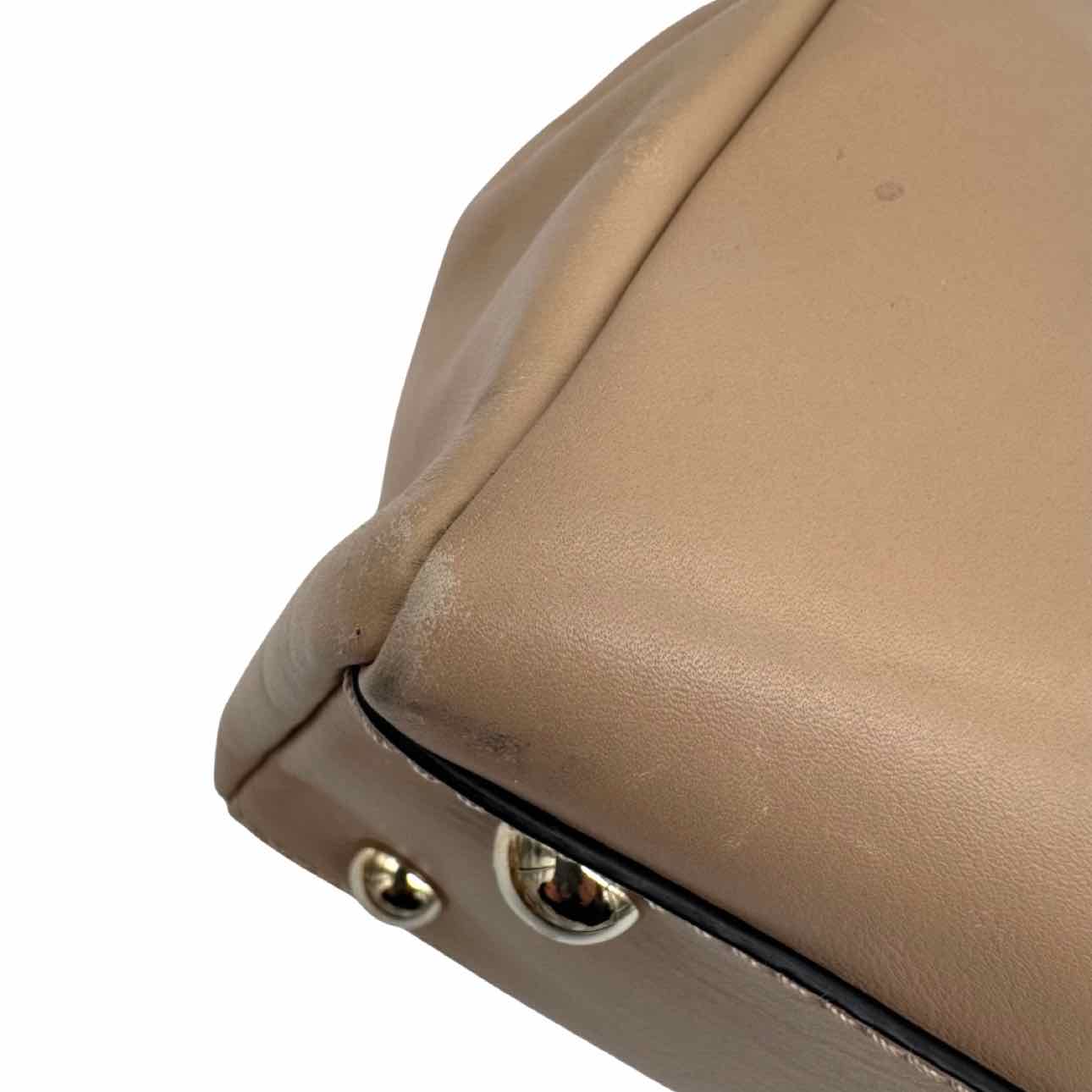 VALENTINO Garavani Rockstud Flap Satchel Beige