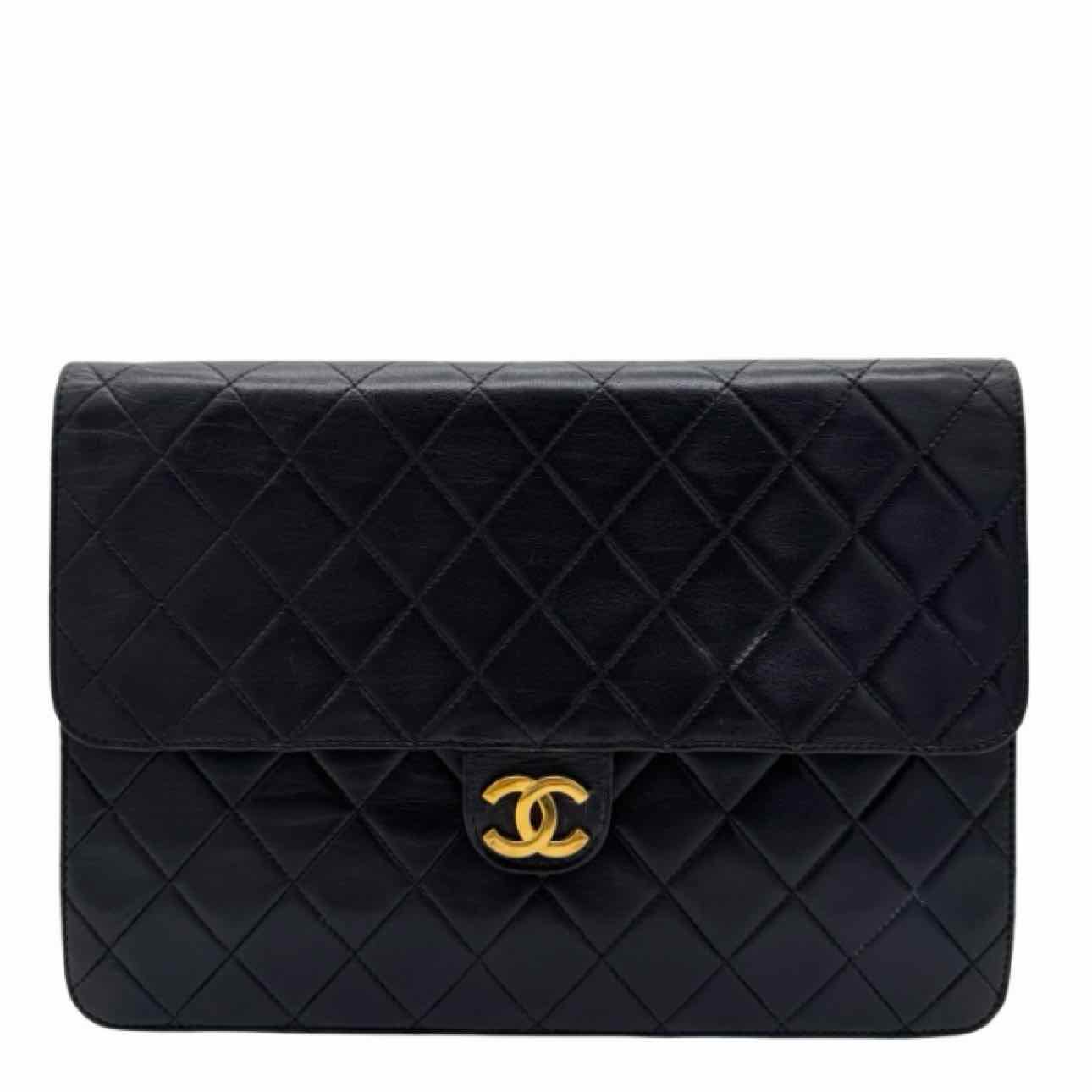 CHANEL Quilted Lambskin Push Lock Small Single Flap Back