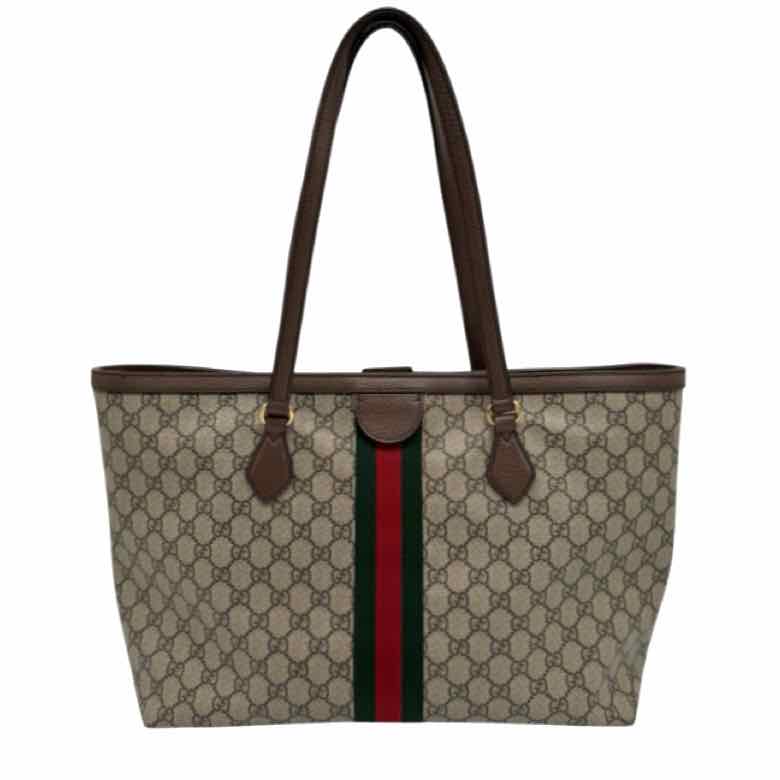 GUCCI GG Supreme Monogram Medium Ophidia Tote Bag Brown (Pre-Owned)