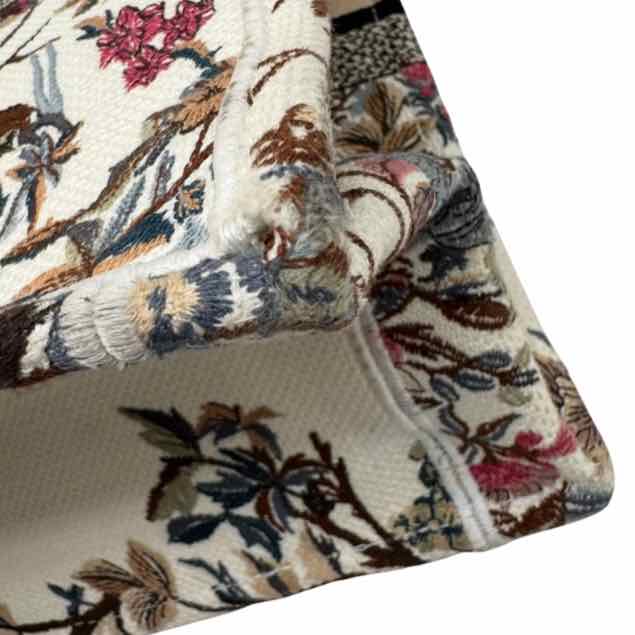 DIOR Canvas Embroided Jardin D'Hiver Book Tote Large (Pre-Owned)