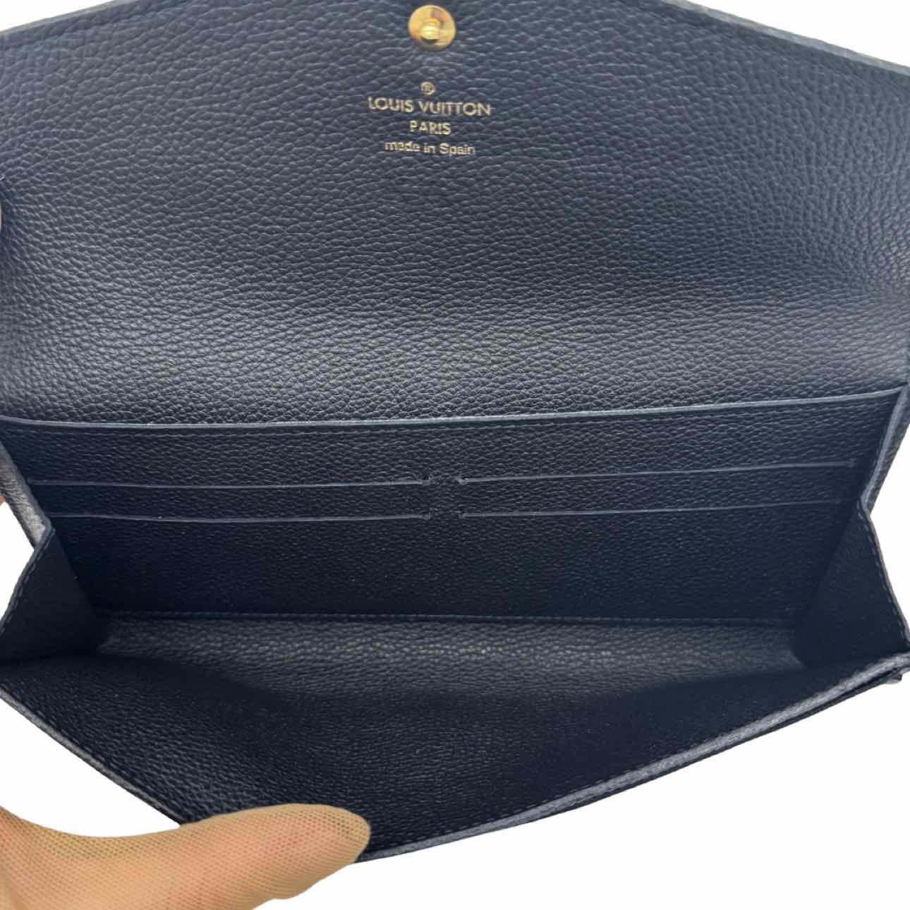 LOUIS VUITTON Empreinte Leather Sarah Wallet Navy