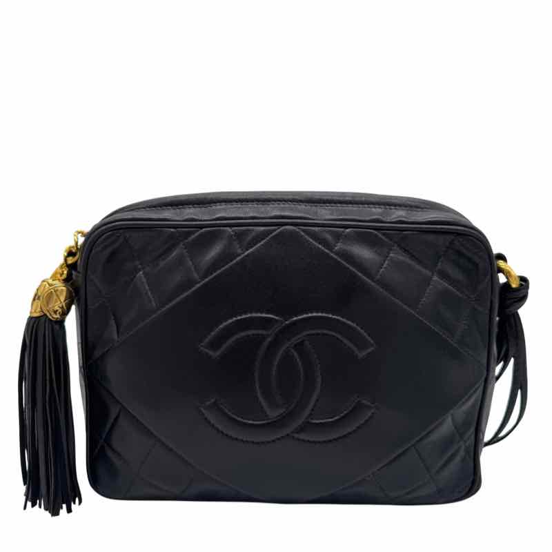 CHANEL Vintage Diamond Stitch Camera Bag Black (Pre-Owned)