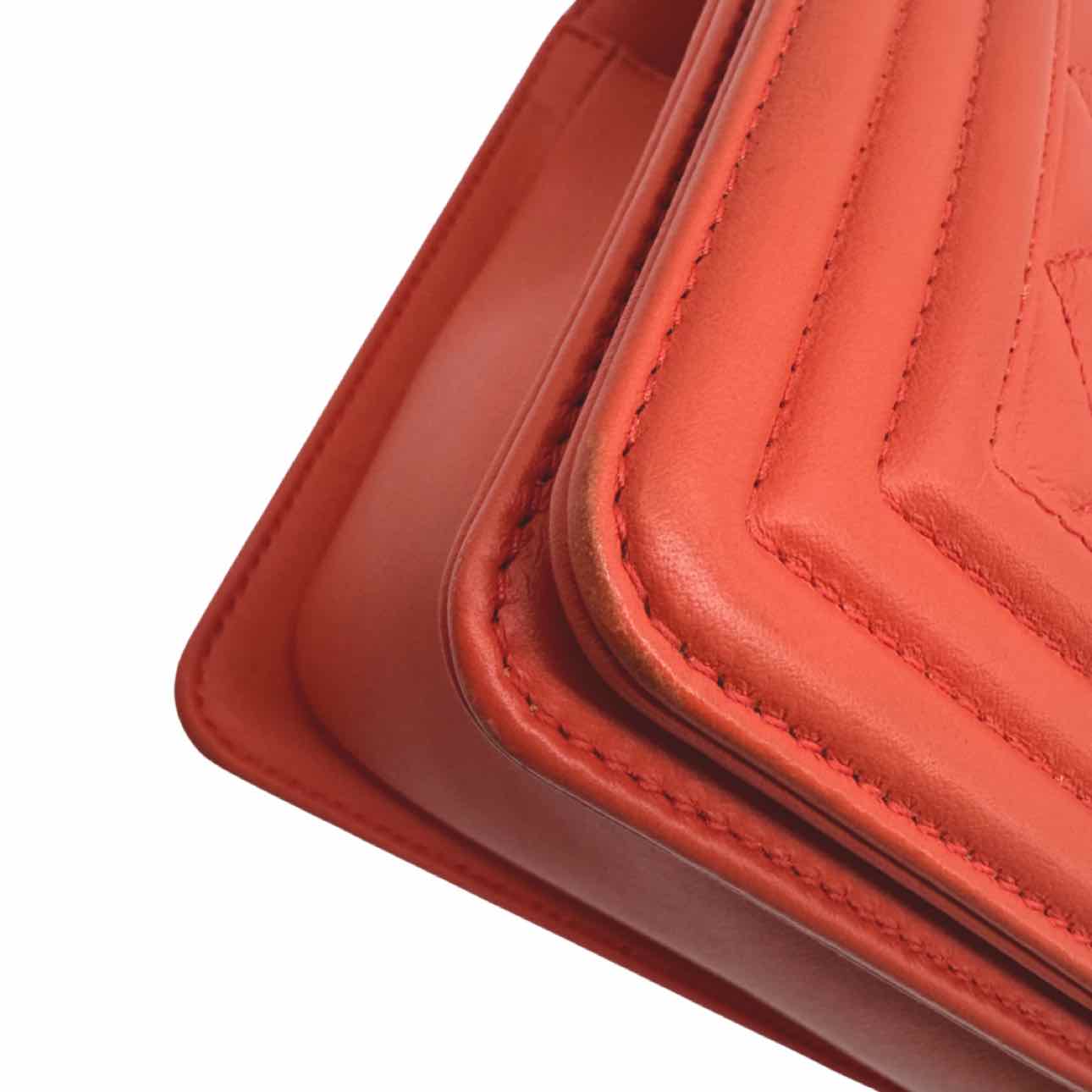 CHANEL Quilted Calfskin Medium Boy Bag Coral