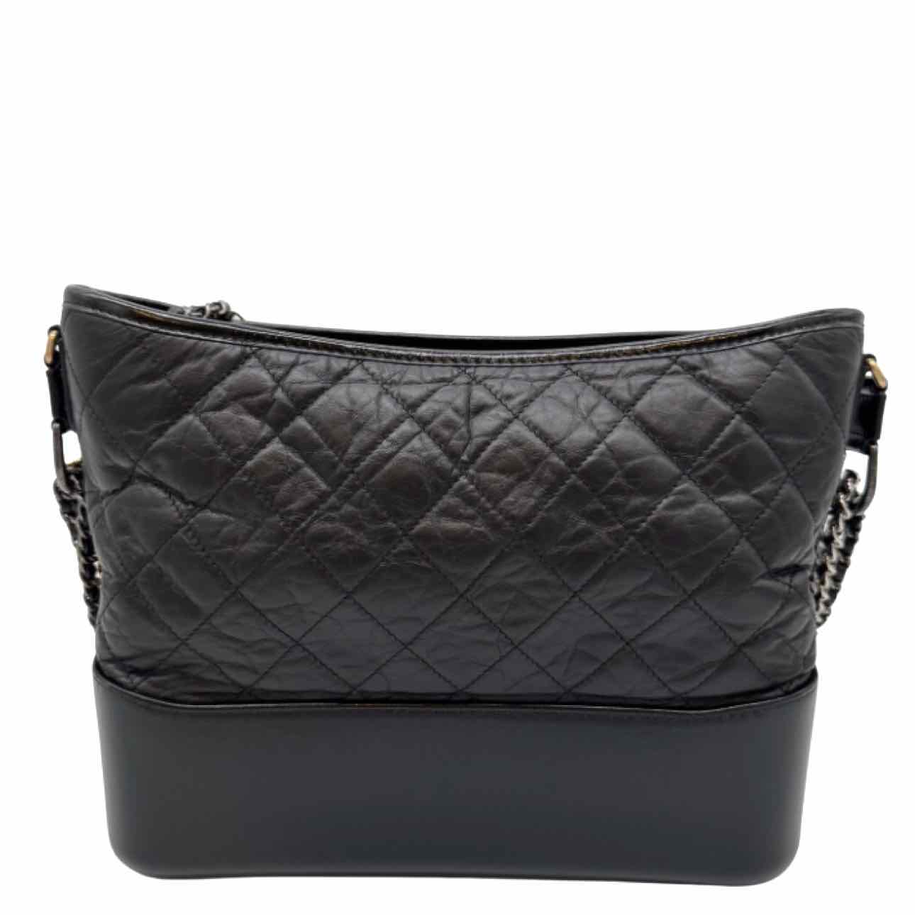 CHANEL Aged Calfskin Medium Gabrielle Hobo Bag Black