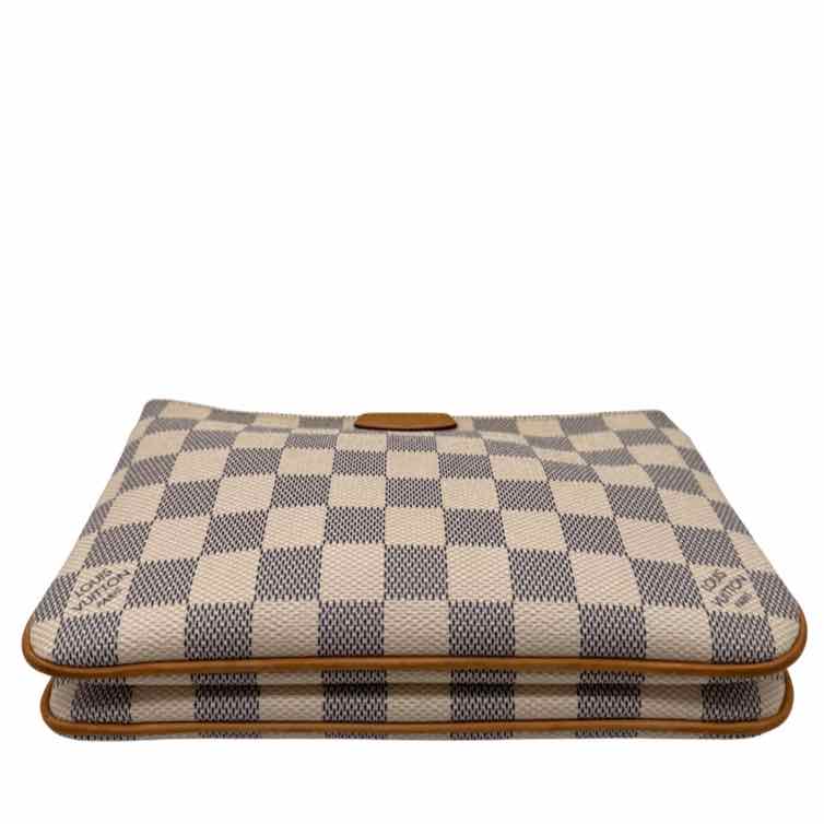 LOUIS VUITTON Damier Azur Double Zip Pouchette Crossbody (Preowned)