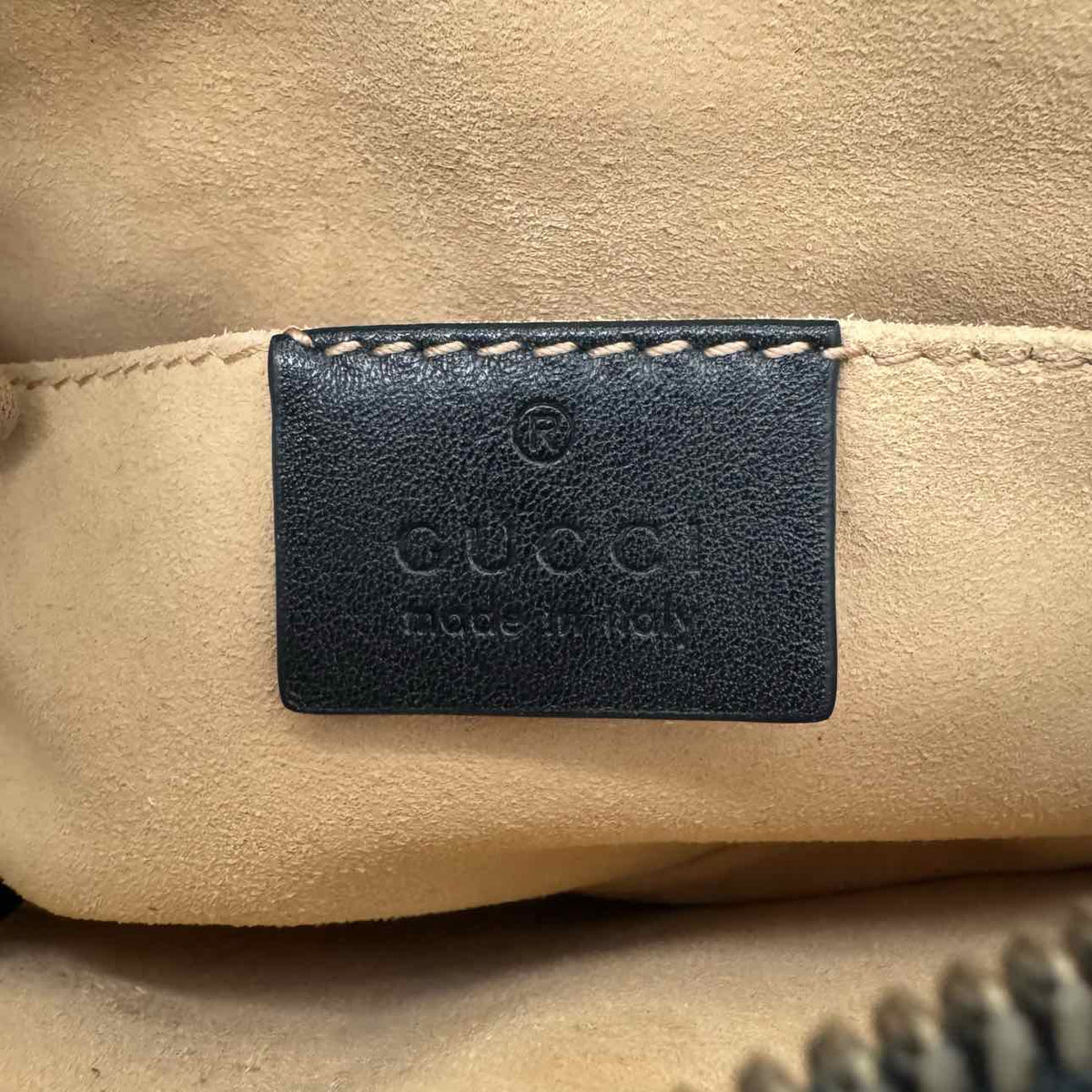 GUCCI Marmont Matelasse Leather Belt Bag 85-34 Black