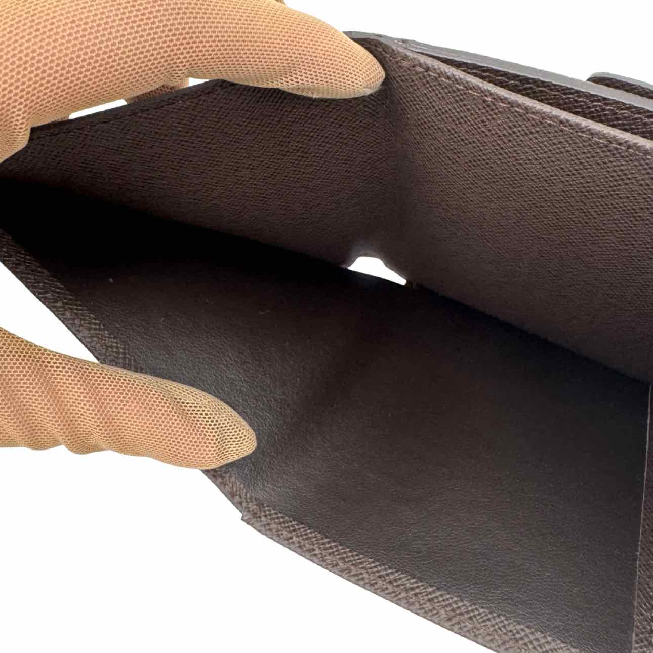 LOUIS VUITTON Damier Ebene Elise Wallet Brown