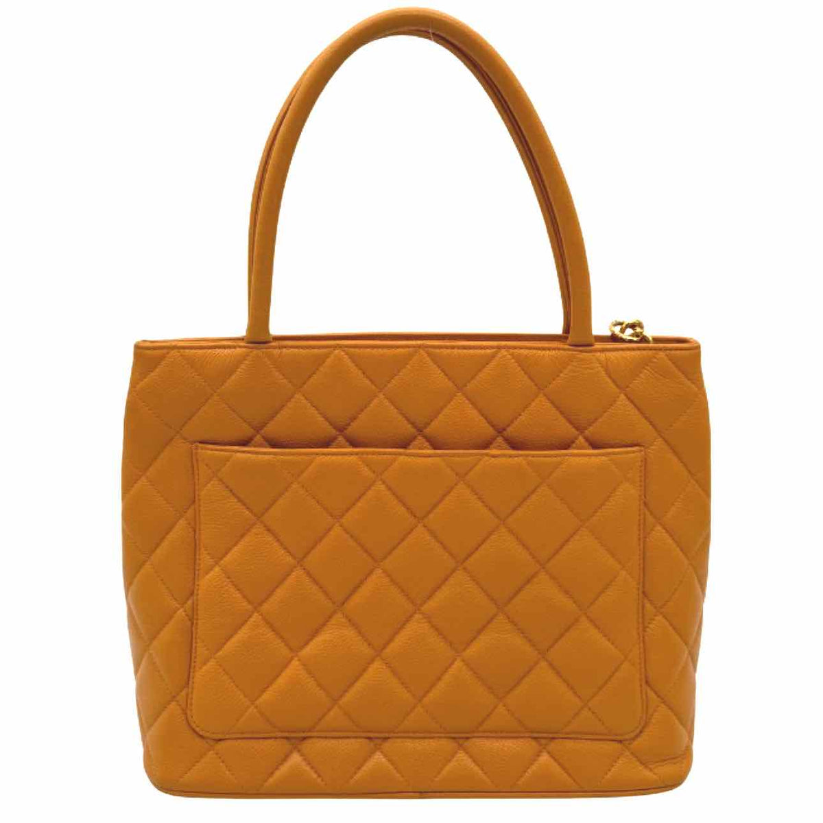 CHANEL Caviar Leather Medallion Tote Yellow