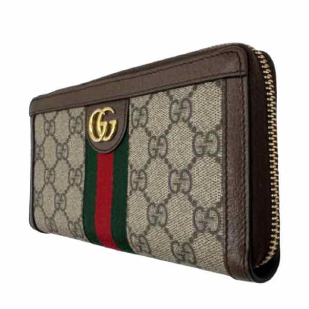 GUCCI GG Supreme Monogram Web Ophidia Wallet Brown (Pre-Owned)