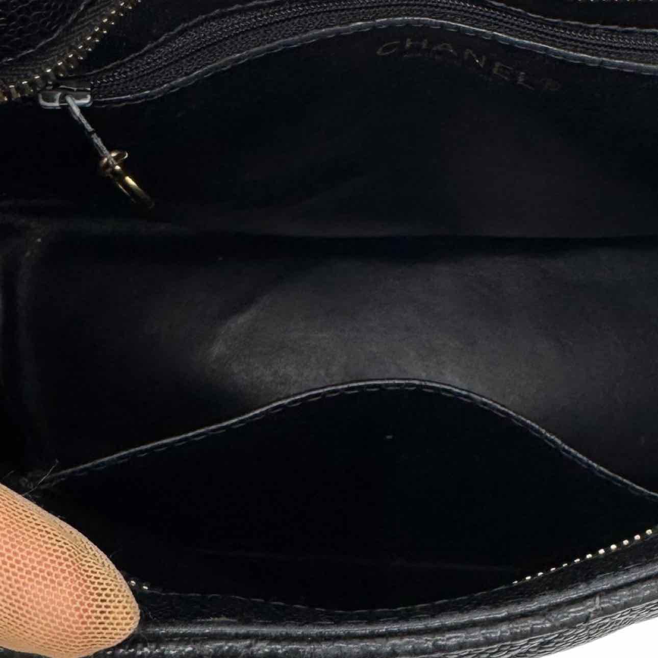 CHANEL Quilted Caviar Medallion Tote Black