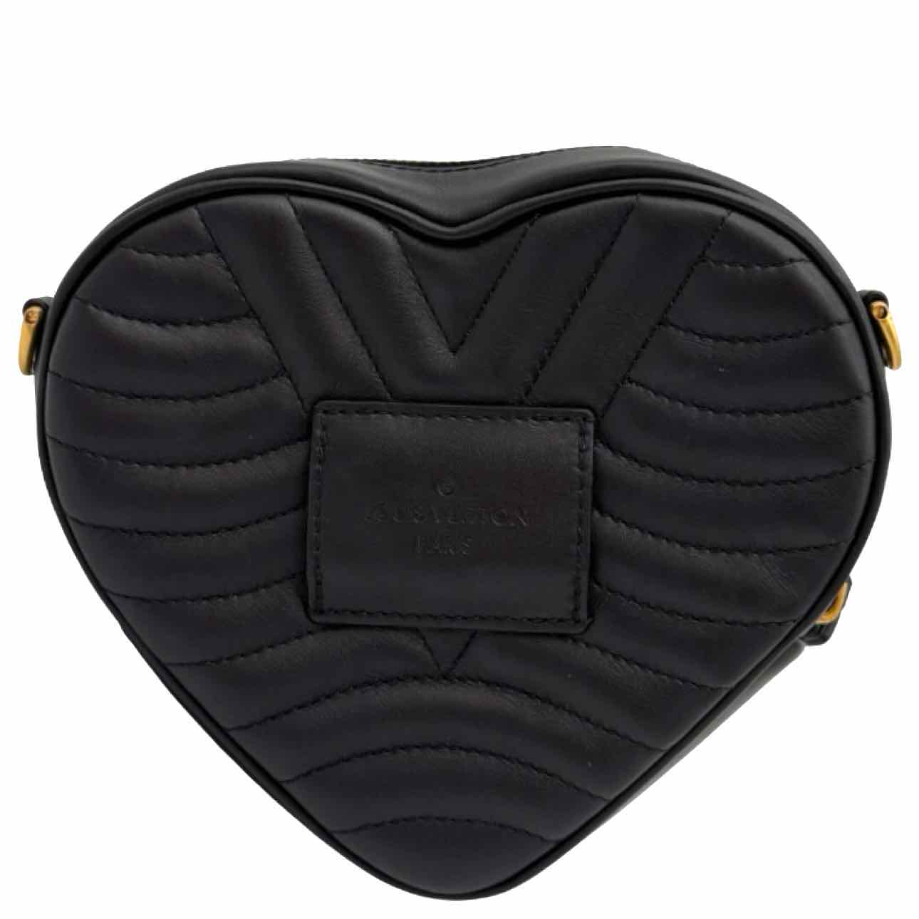 LOUIS VUITTON Calfskin New Wave Heart Crossbody Black