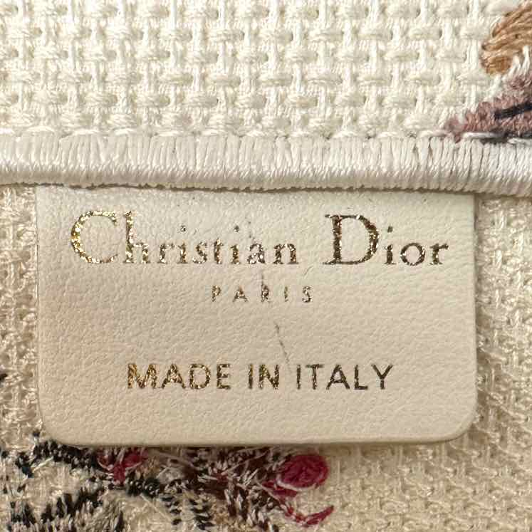 DIOR Canvas Embroided Jardin D'Hiver Book Tote Large (Pre-Owned)