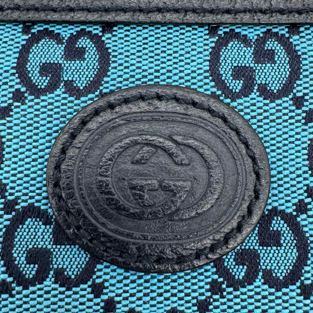 GUCCI Monogram Retro Interlocking G Belt Bag Blue (Pre-Owned)