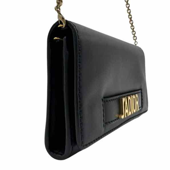 DIOR Calfskin J'Adior Chain Flap Bag Black (Pre-Owned)