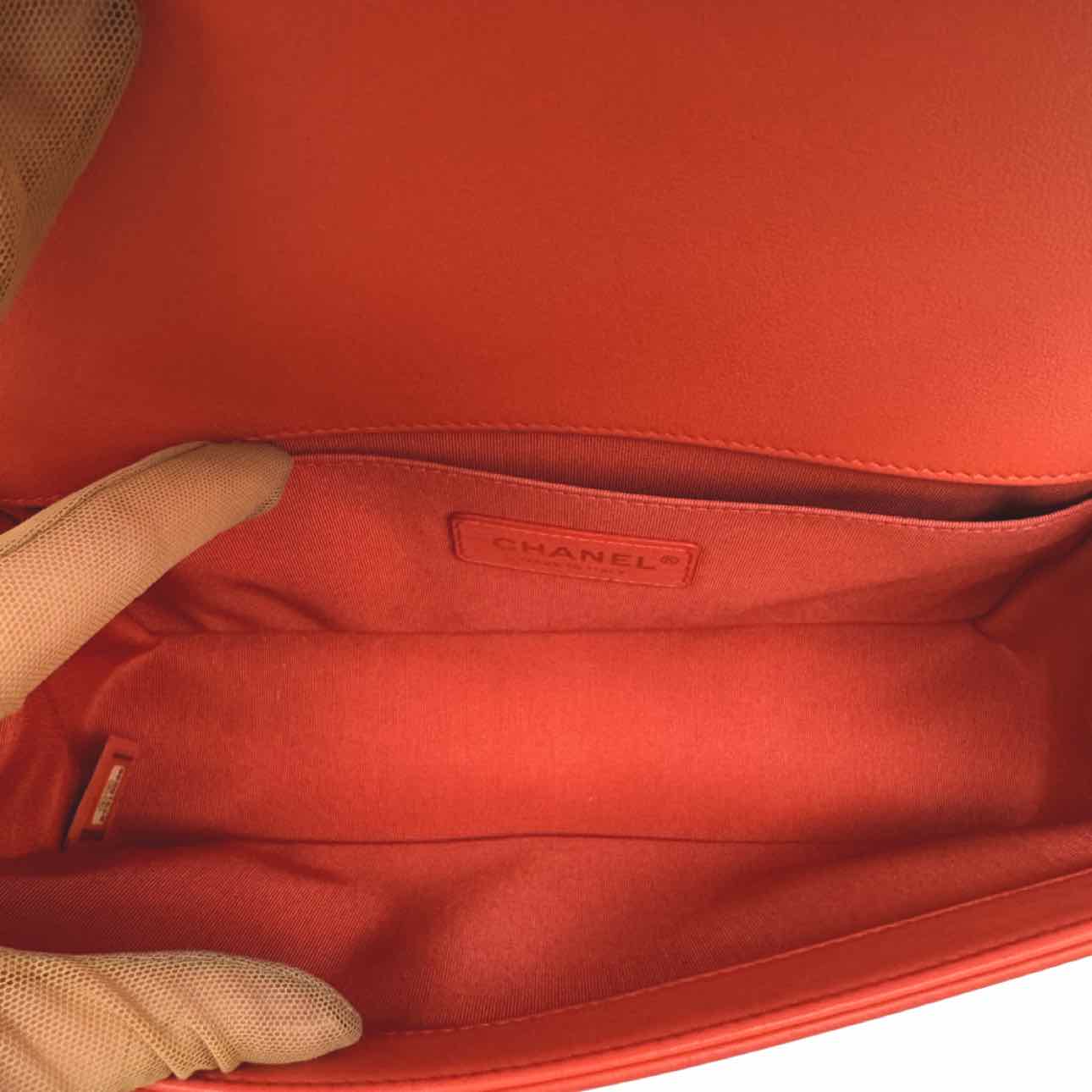 CHANEL Quilted Calfskin Medium Boy Bag Coral