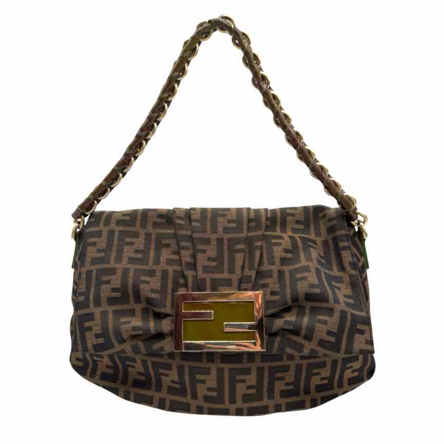 FENDI Mama Bucket Chain Shoulder Bag Green (Pre-Owned)
