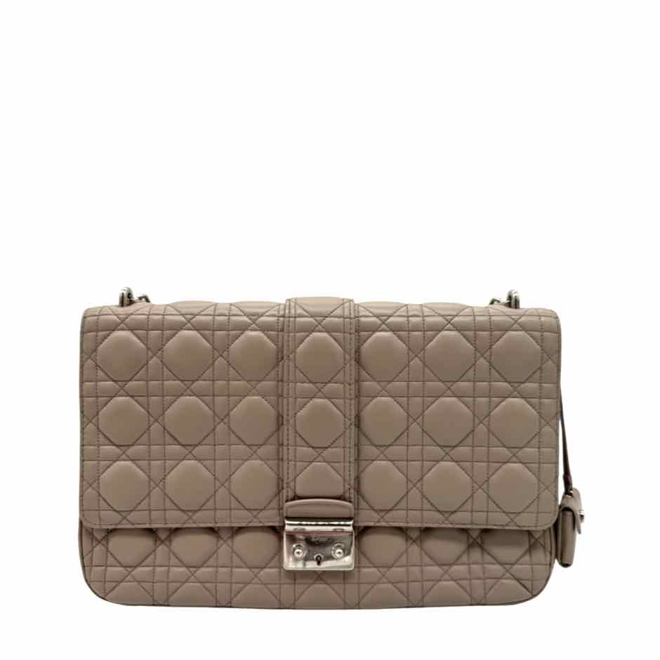 DIOR Cannage Lambskin Large Miss Dior Flap Grey (Pre-Owned)