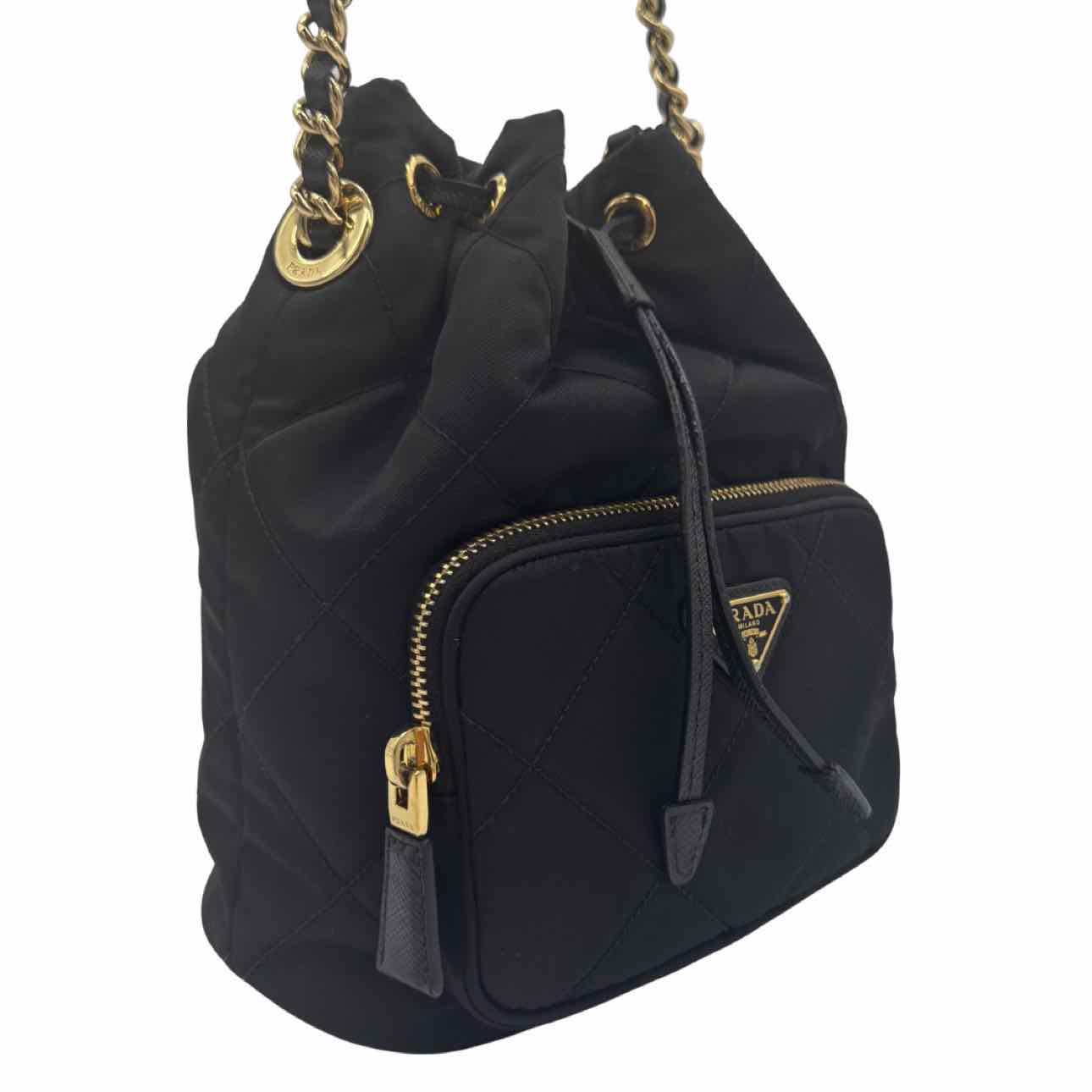 PRADA Re-Nylon Re-Edition 1995 Chaine Shoulder Bag Black