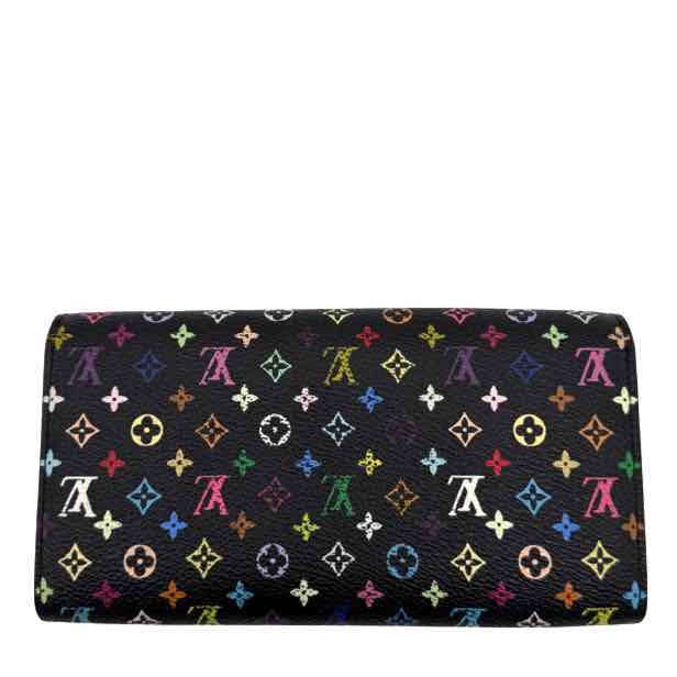 LOUIS VUITTON Monogram Multicolor Sarah Wallet Black (Pre-Owned)
