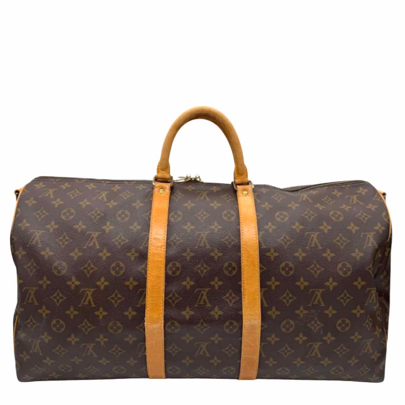 LOUIS VUITTON Monogram Canvas Keepall Bandouliere 55 Brown (Pre-Owned)