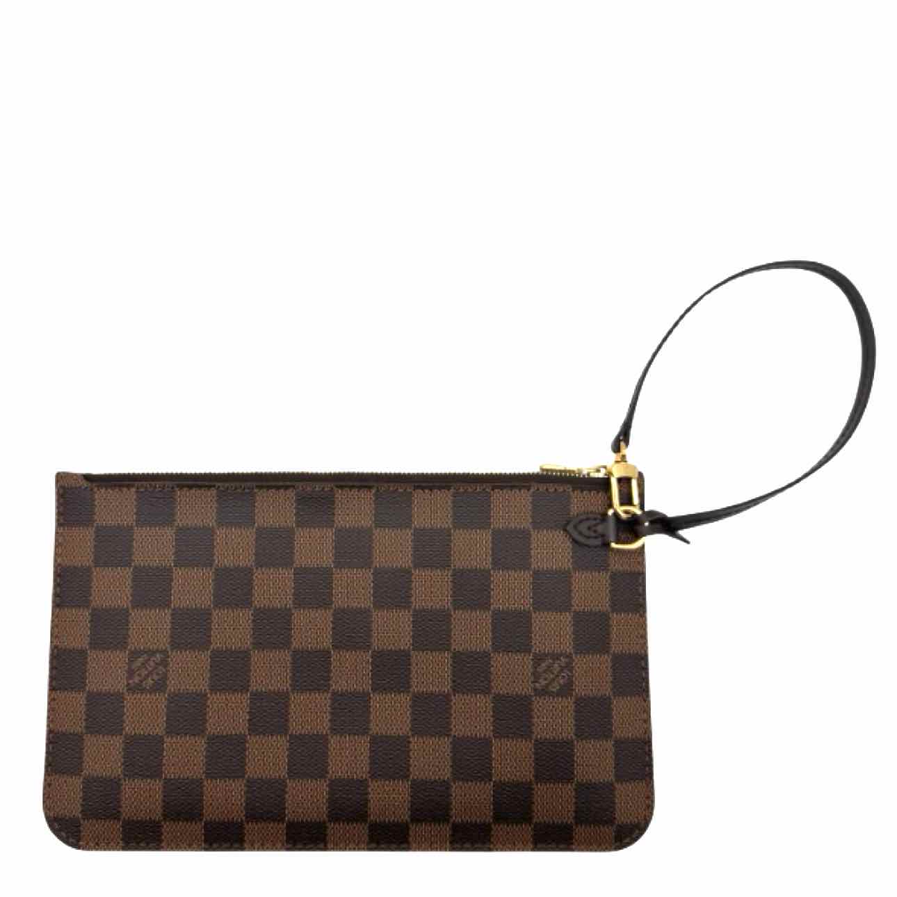 LOUIS VUITTON Damier Ebene Neverfull Pochette Brown