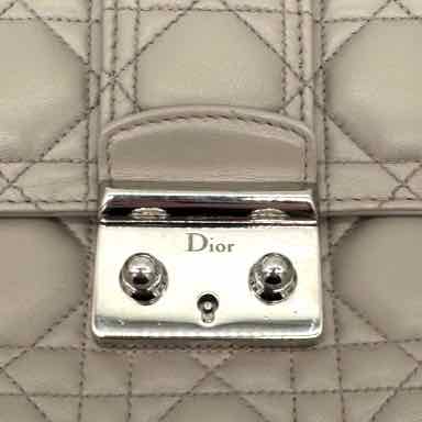 DIOR Cannage Lambskin Large Miss Dior Flap Grey (Pre-Owned)