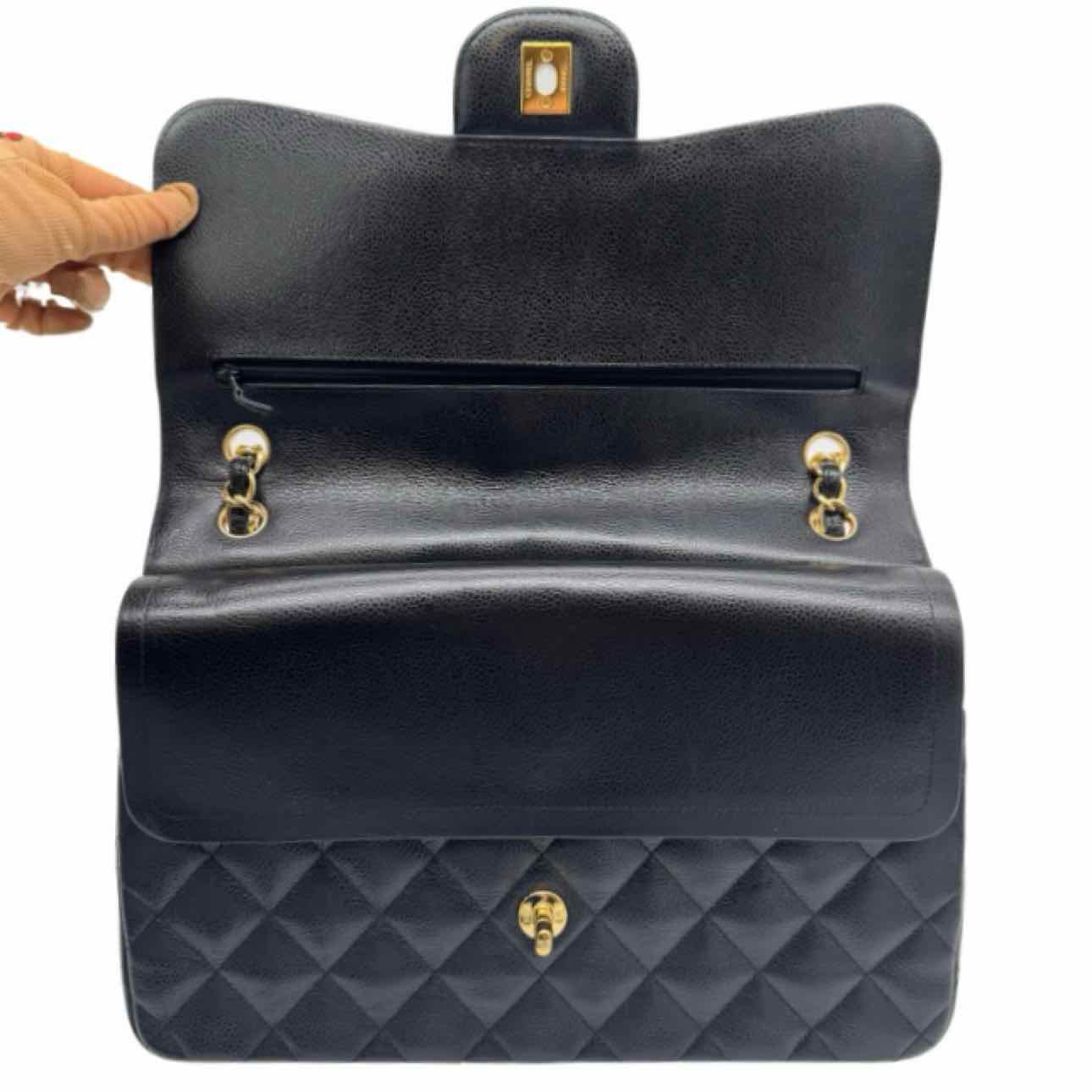 CHANEL Quilted Caviar Classic Double Flap Jumbo