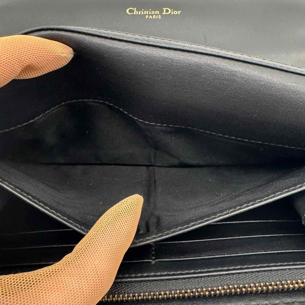 DIOR Calfskin J'Adior Chain Flap Bag Black (Pre-Owned)