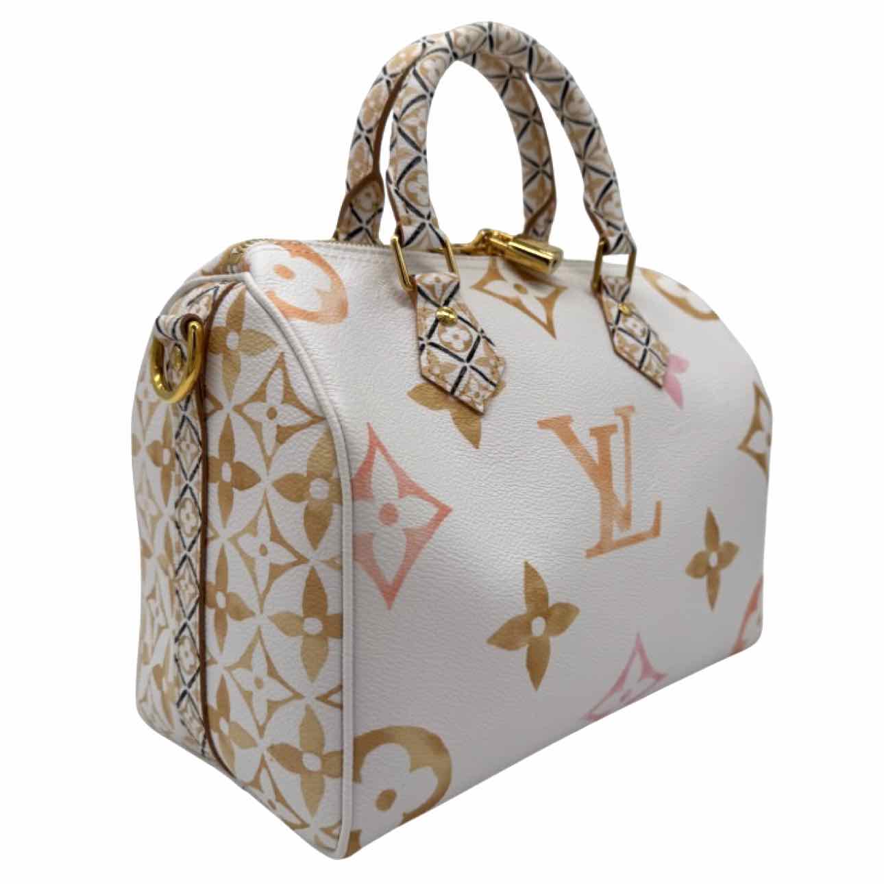 LOUIS VUITTON Monogram Giant By The Pool 2.0 Speedy Bandouliere 25 Beige