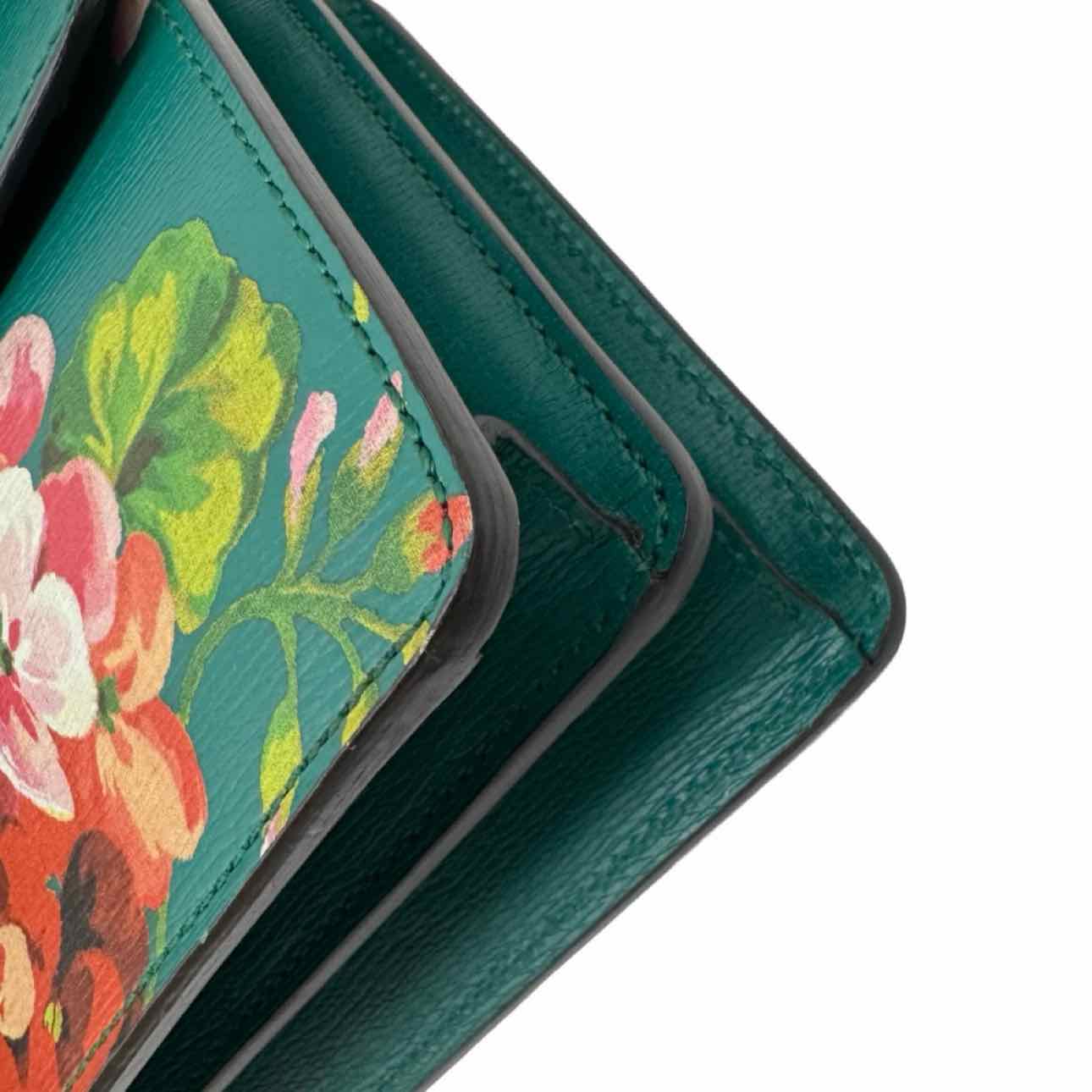 GUCCI Calfskin Leather Medium Dionysus Blooms Print Shoulder Bag