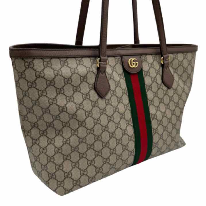 GUCCI GG Supreme Monogram Medium Ophidia Tote Bag Brown (Pre-Owned)