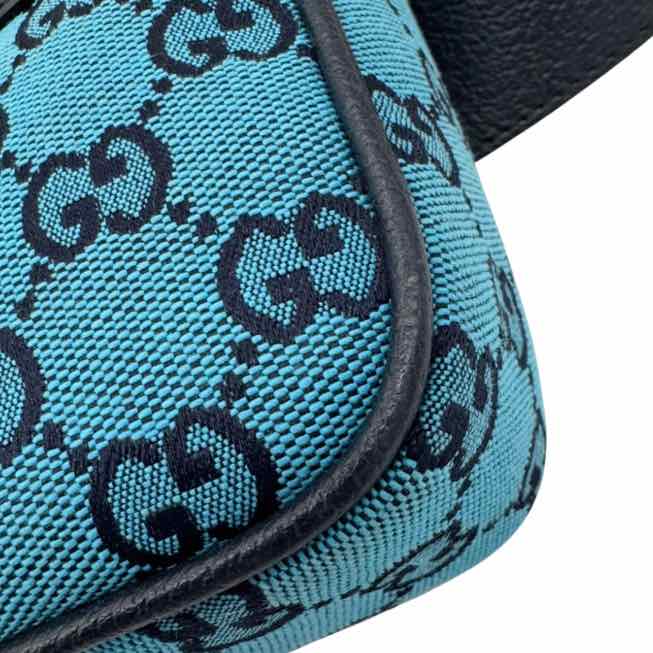 GUCCI Monogram Retro Interlocking G Belt Bag Blue (Pre-Owned)