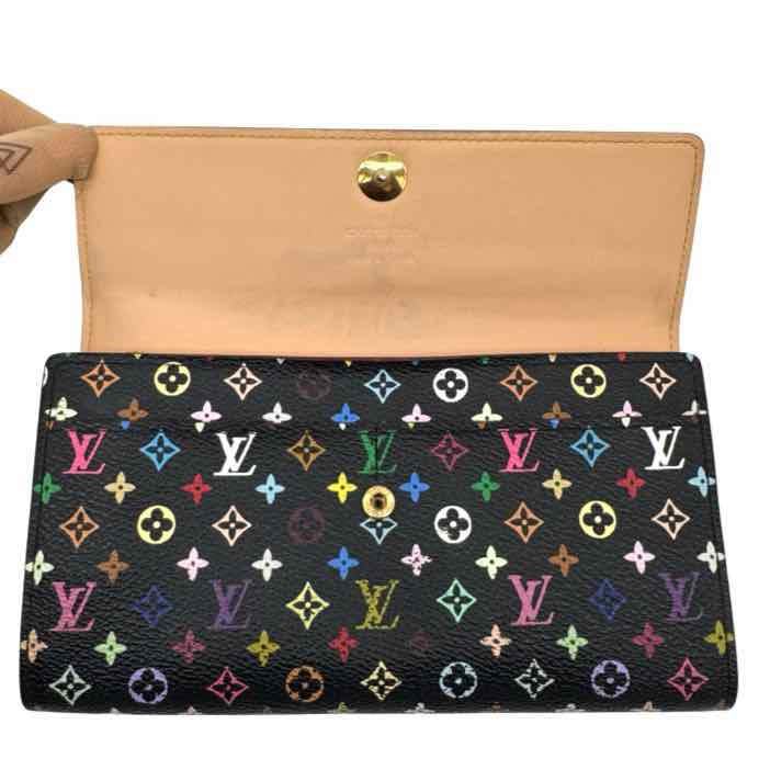 LOUIS VUITTON Monogram Multicolor Sarah Wallet Black (Pre-Owned)