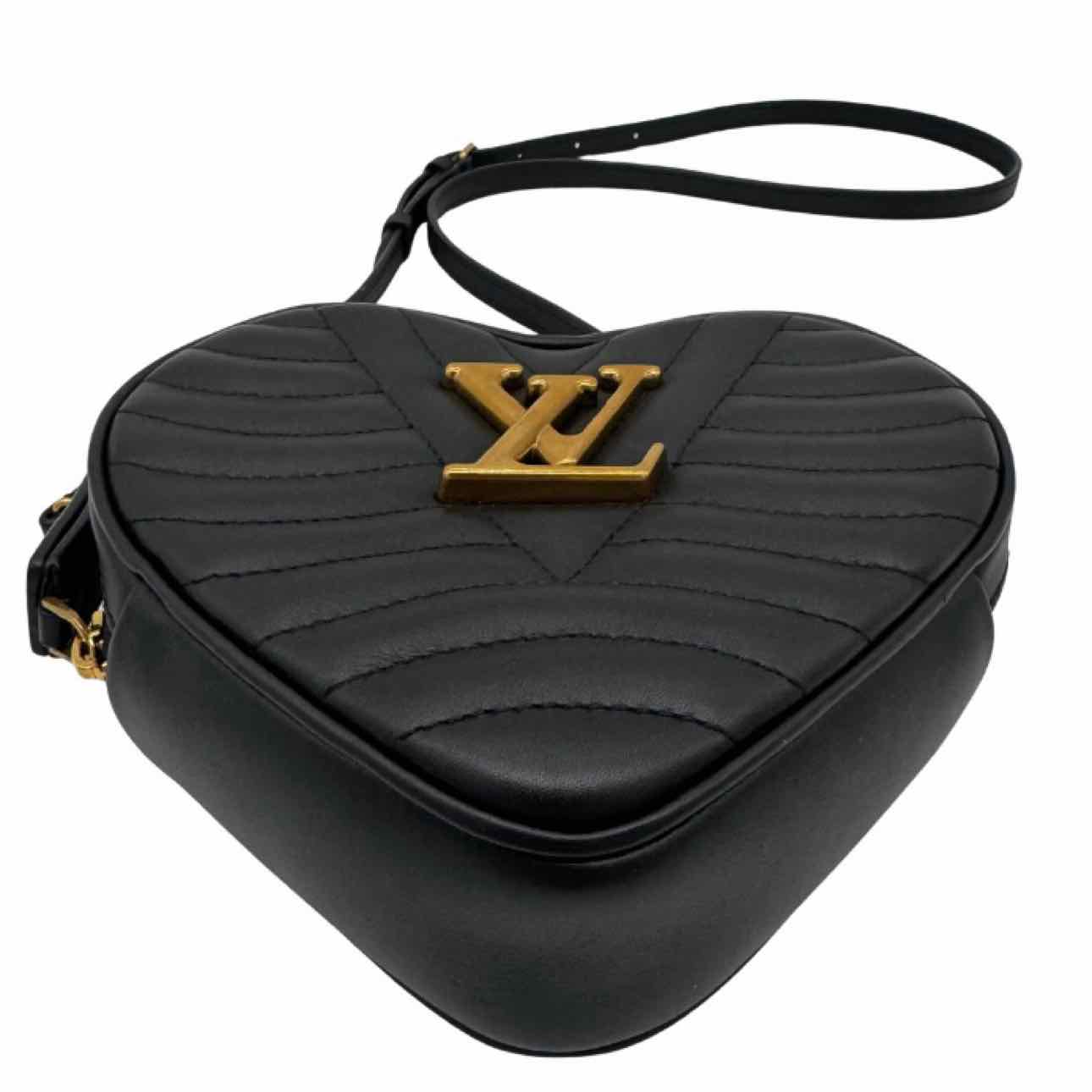 LOUIS VUITTON Calfskin New Wave Heart Crossbody Black