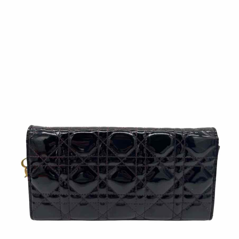 DIOR Patent Cannage Calfskin Lady Dior Rendezvous Wallet On Chain (Pre-Owned)