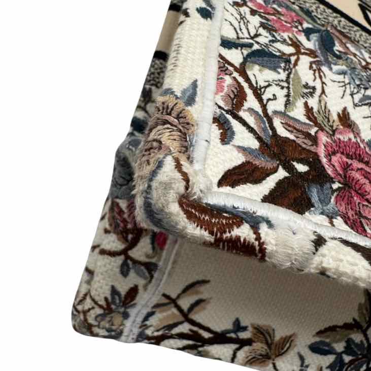 DIOR Canvas Embroided Jardin D'Hiver Book Tote Large (Pre-Owned)