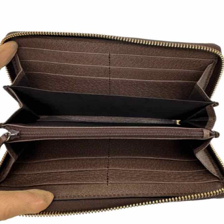 GUCCI GG Supreme Monogram Web Ophidia Wallet Brown (Pre-Owned)