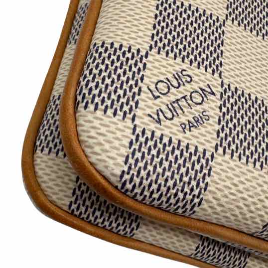 LOUIS VUITTON Damier Azur Double Zip Pouchette Crossbody (Preowned)
