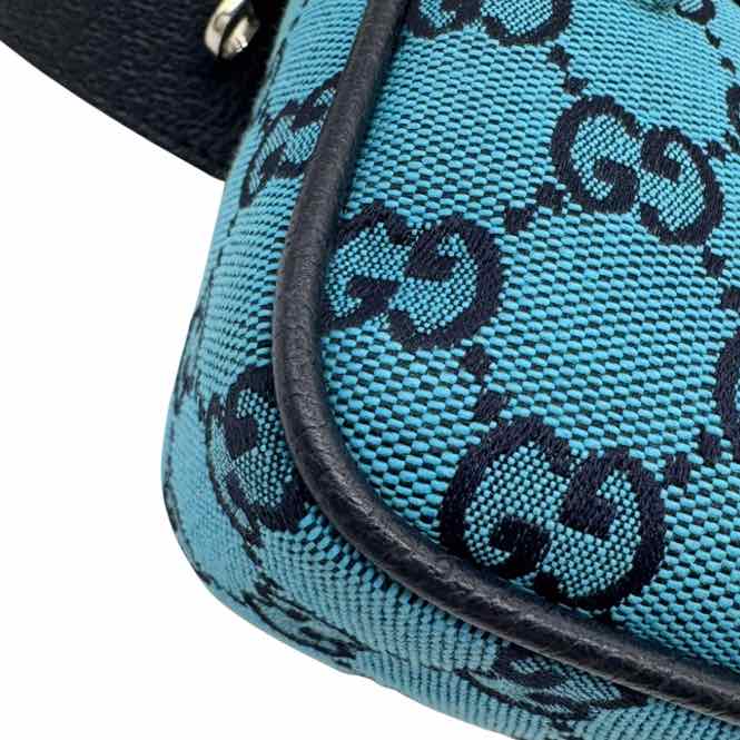 GUCCI Monogram Retro Interlocking G Belt Bag Blue (Pre-Owned)