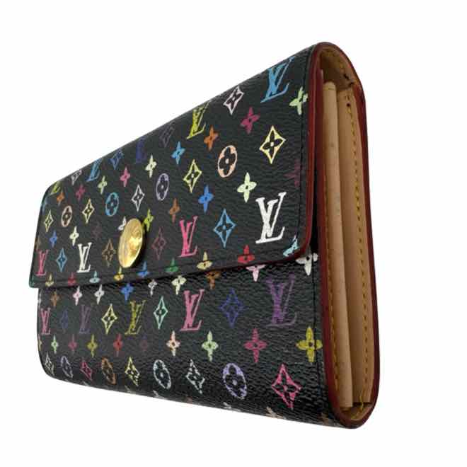 LOUIS VUITTON Monogram Multicolor Sarah Wallet Black (Pre-Owned)