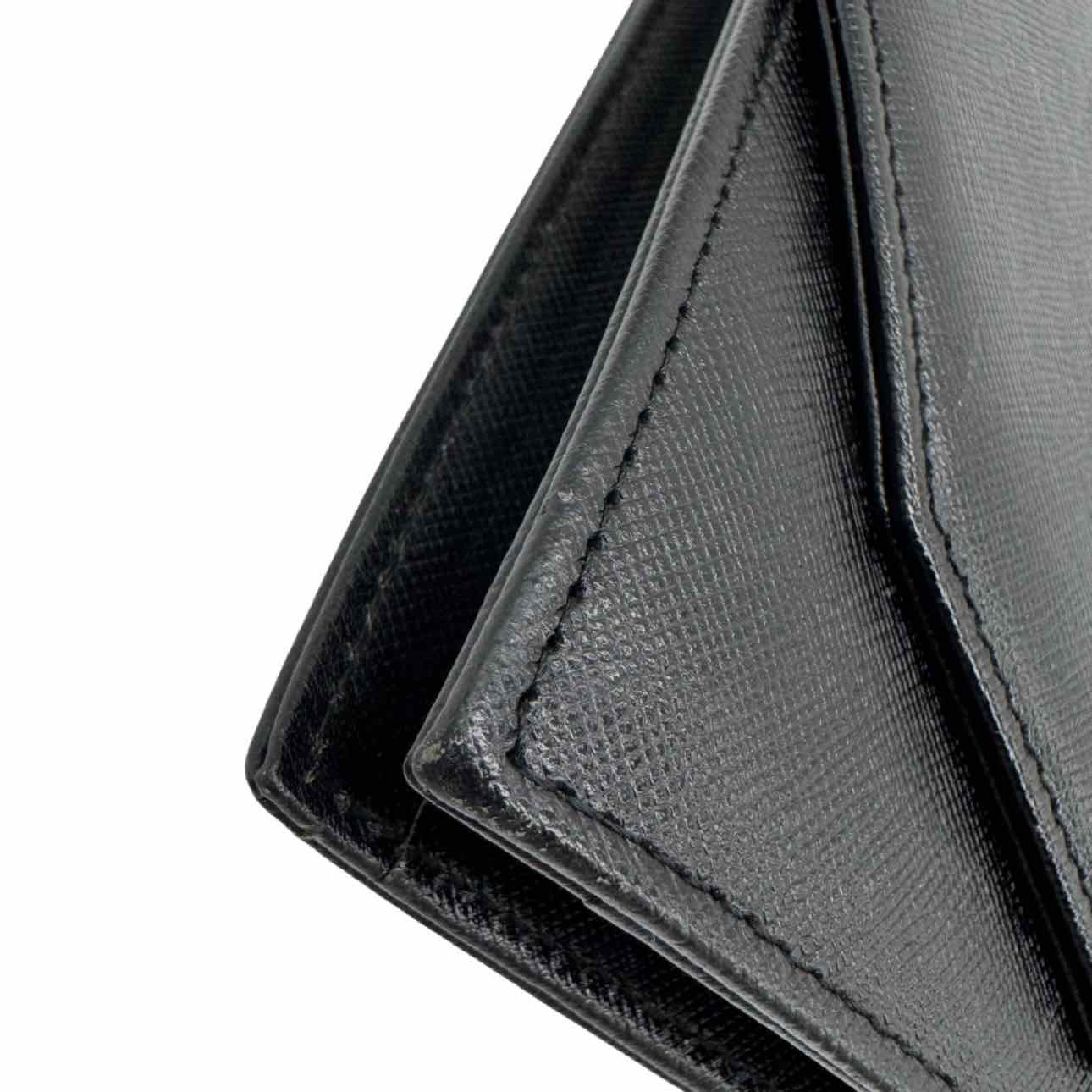 SAINT LAURENT Saffiano Leather Vintage Clutch Black