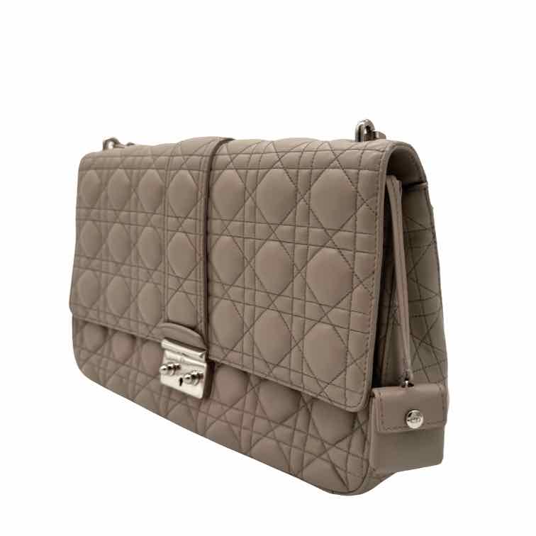 DIOR Cannage Lambskin Large Miss Dior Flap Grey (Pre-Owned)
