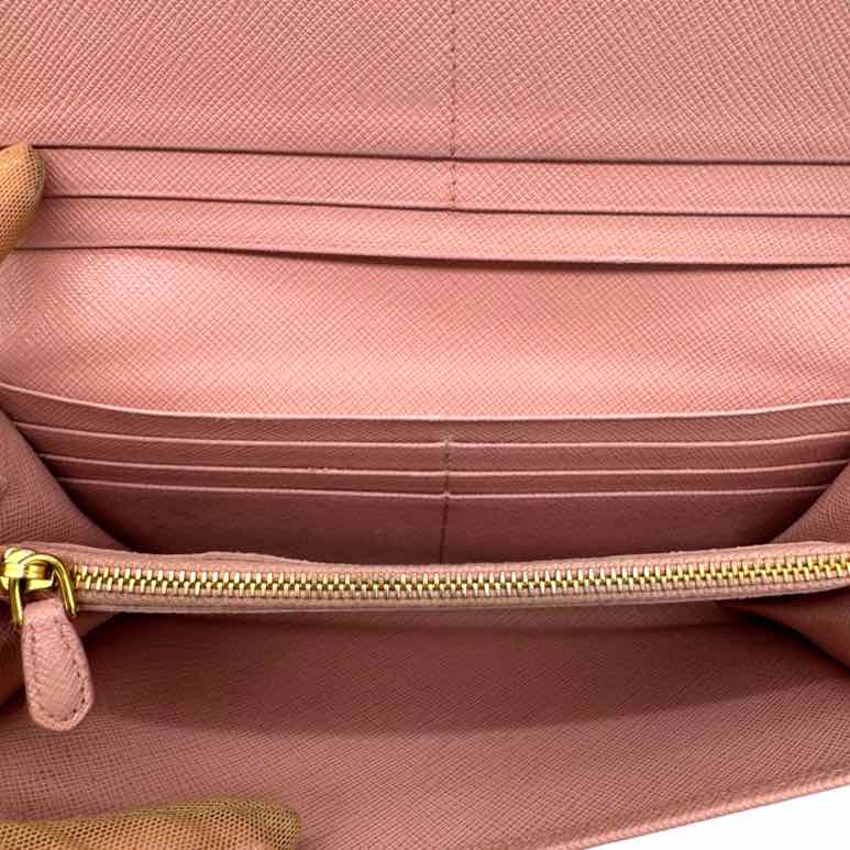 PRADA Saffiano Bow Continental Wallet Orchidea (Pre-Owned)