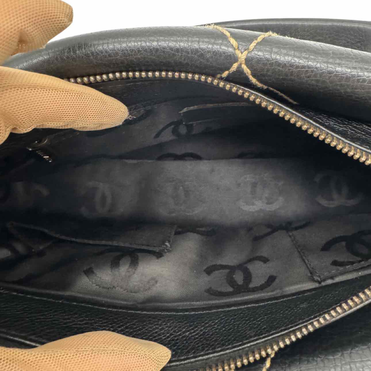 CHANEL Diamond Stitch Surpique Bag Black