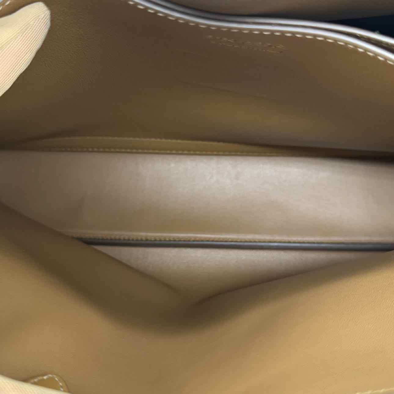 PRADA Calf Leather Medium Buckle Tote Caramel