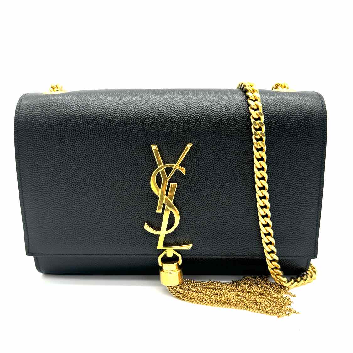 SAINT LAURENT Small Kate Tassel Chain Bag Black Gold Hardware